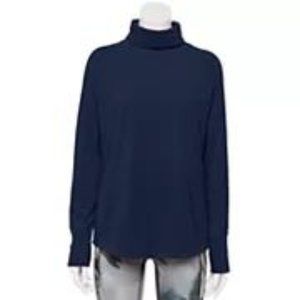 NWT Women's Tek Gear® Lightweight Fleece Turtleneck - XL Navy